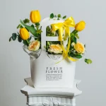 Coș floral Dulce Bucurie - Alb