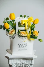 Coș floral Dulce Bucurie - Alb 02