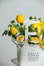 Coș floral Dulce Bucurie - Alb 03