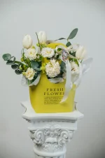 Coș floral Dulce Bucurie - Galben 01
