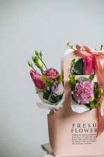 Coș floral Dulce Bucurie - Roz 03