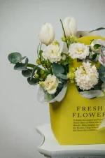 Coș floral Dulce Bucurie - Galben 02